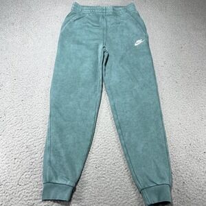 Nike Sweatpants Youth Large Blue Fleece Jogger Pants Drawstring Elastic Cuff